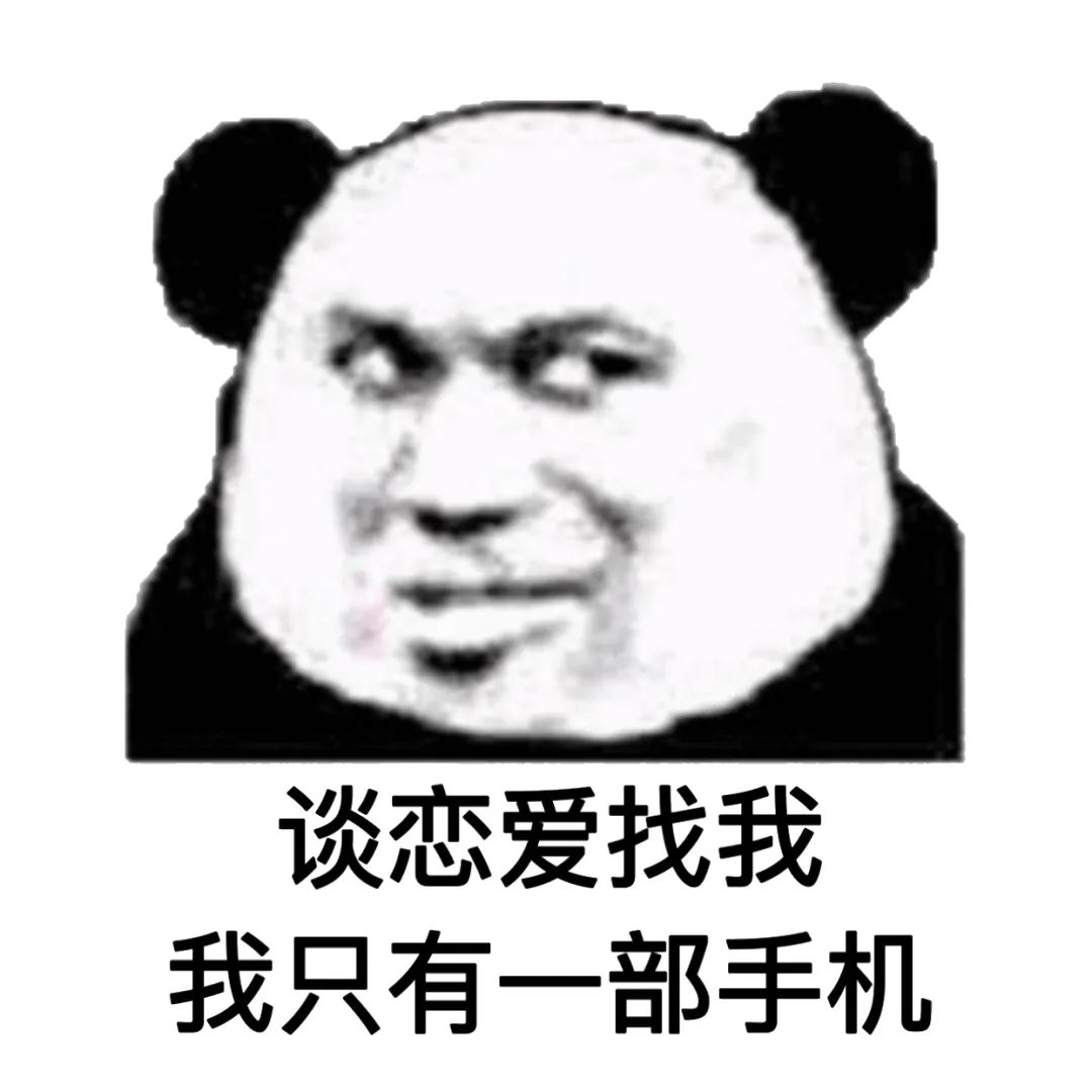 谈恋爱找我我只有一部手机(熊猫头表情包)
