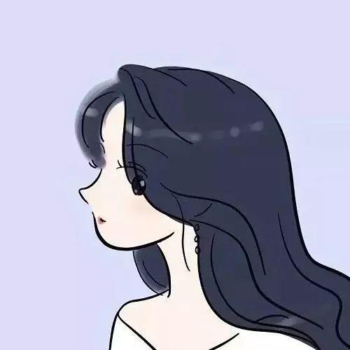 唯美动漫侧脸长发女生头像 头像