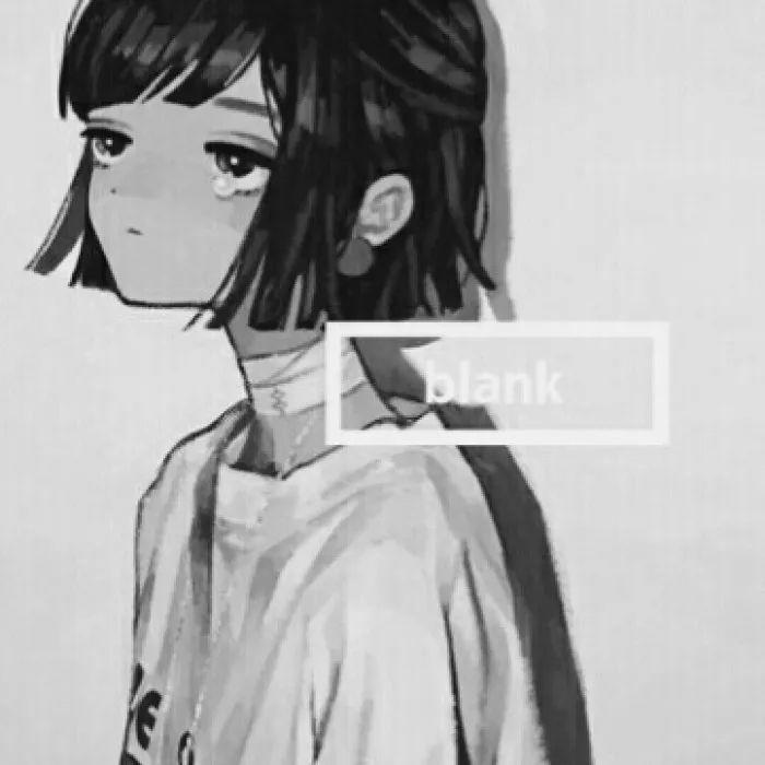 黑白动漫少女大脑一片空白 头像
