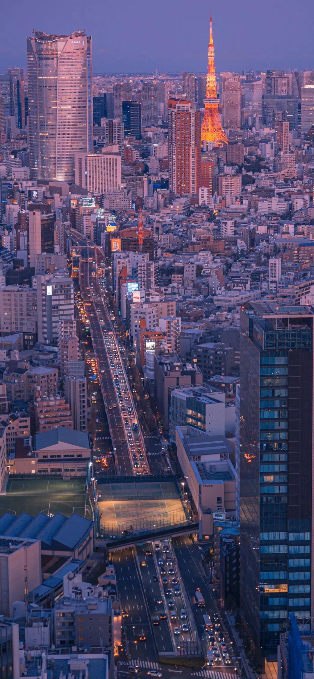 东京塔夜景城市俯瞰风光 壁纸