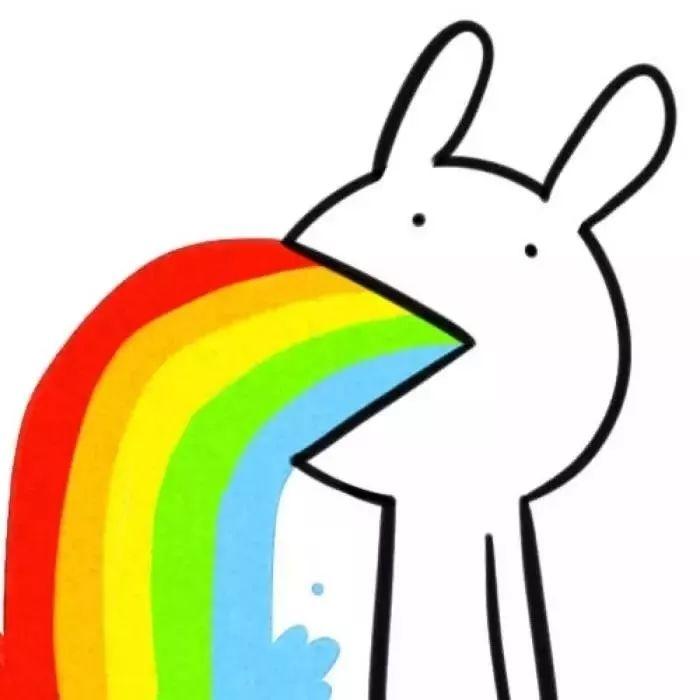 简笔画兔子喷出彩虹屁 头像