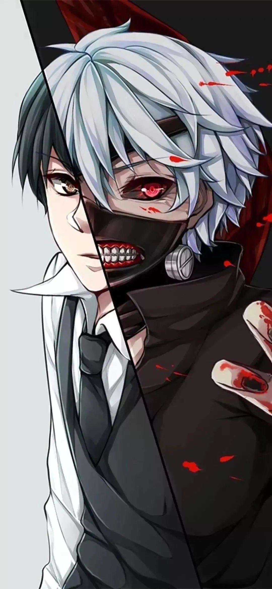 动漫男生的双面反差黑化 壁纸