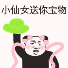 熊猫头小仙女送你宝物 表情包