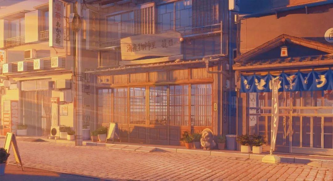 夕阳下的日式老街风景 表情包