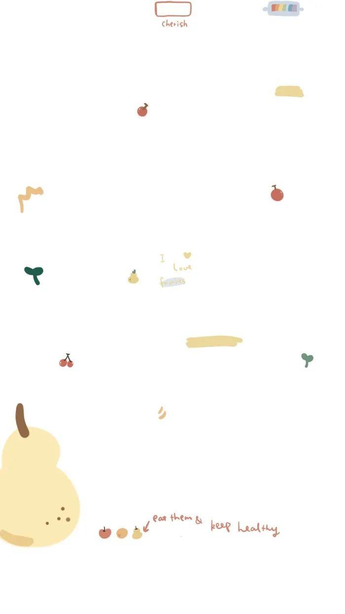 可爱手绘水果吃水果保持健康 - 可爱壁纸