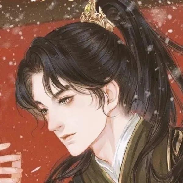 古风美男雪中深情凝视 头像