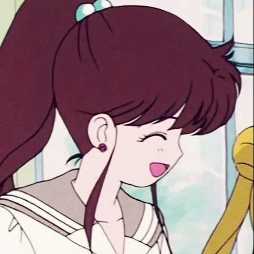 复古动漫女孩得意地笑 头像