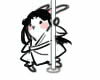 简笔画抱柱子害羞女孩 表情包