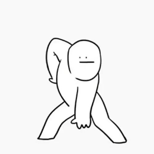 面无表情的一字马 - 简笔画头像