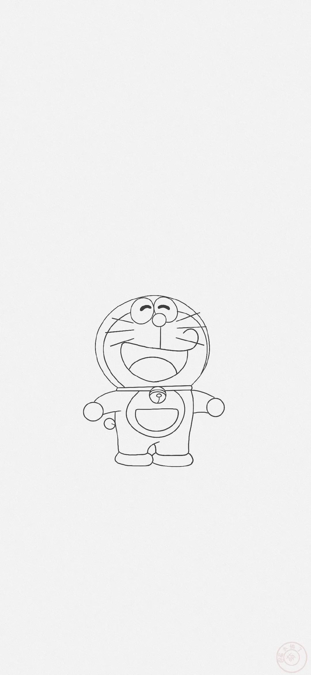 简笔画哆啦A梦开心大笑 - 简笔画壁纸