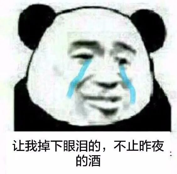 熊猫头流泪不止昨夜酒 表情包