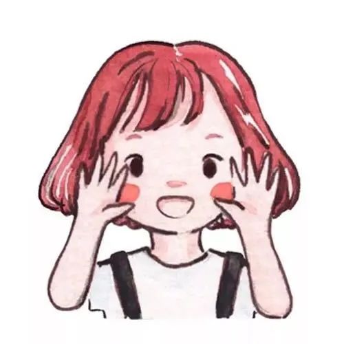 红发女孩双手举在脸旁卖萌 - 可爱头像