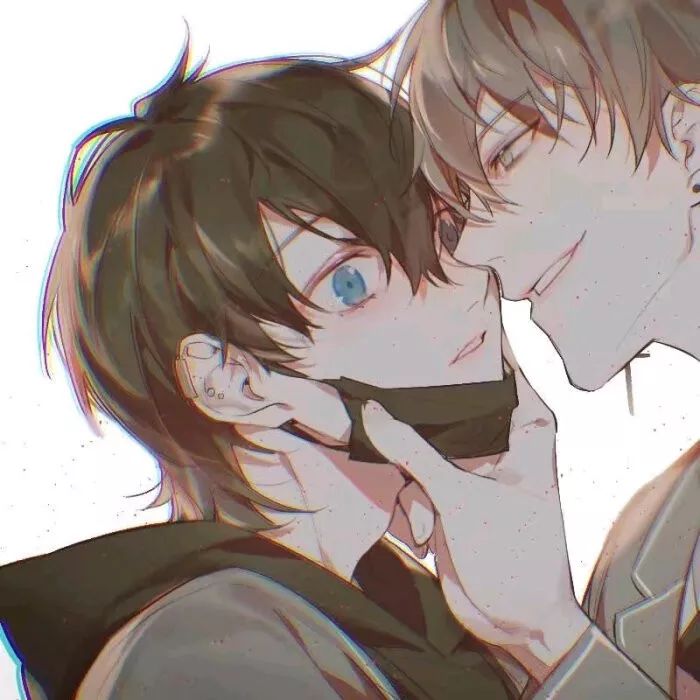 动漫男生暧昧托脸瞬间 头像