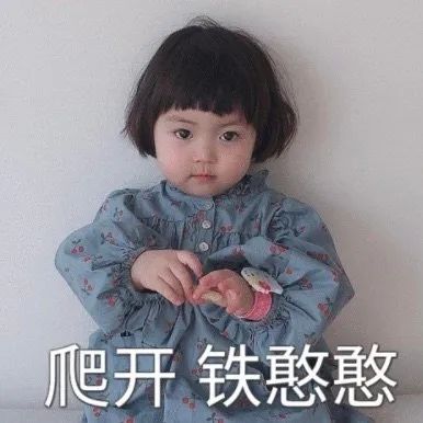 萌娃严肃表情配字爬开铁憨憨 表情包