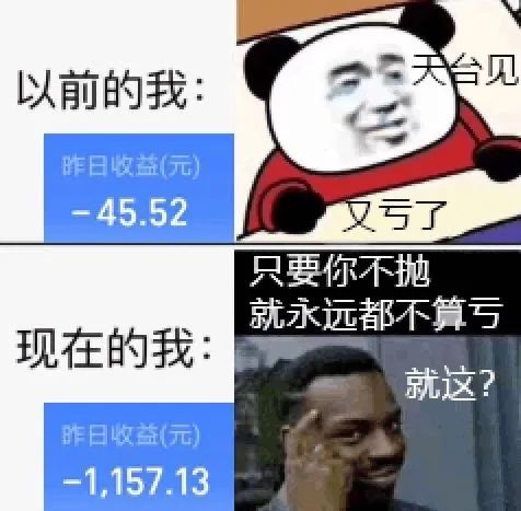 以前亏钱想跳楼现在亏钱自我安慰 表情包